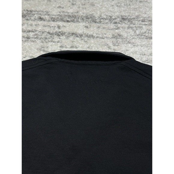 Raffi Mens Polo Shirt Black Ribbed Aqua Short Sleeve Performance Golf Size M - Picture 10 of 11